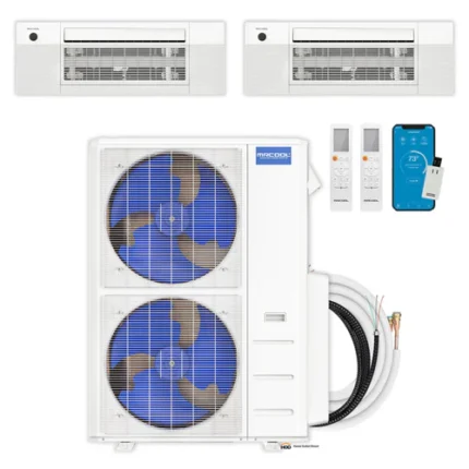MRCOOL DIY 5th Gen Multi-Zone 2-Zone 55,000 BTU 22 SEER2 (9K + 18K) Ductless Mini-Split Air Conditioner and Heat Pump with Ceiling Cassettes