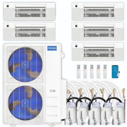 MRCOOL DIY 5th Gen Multi-Zone 5-Zone 48,000 BTU 22 SEER2 (6K + 6K + 6K + 6K + 6K) Ductless Mini-Split Air Conditioner and Heat Pump with Ceiling Cassettes