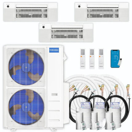 MRCOOL DIY 5th Gen Multi-Zone 3-Zone 48,000 BTU 22 SEER2 (9K + 18K + 18K) Ductless Mini-Split Air Conditioner and Heat Pump with Ceiling Cassettes