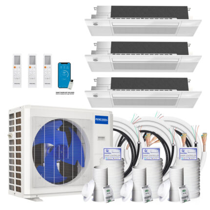 MRCOOL DIY 5th Gen Multi-Zone 3-Zone 36,000 BTU 23 SEER2 (6K + 6K + 12K) Ductless Mini-Split Air Conditioner and Heat Pump with Ceiling Cassettes